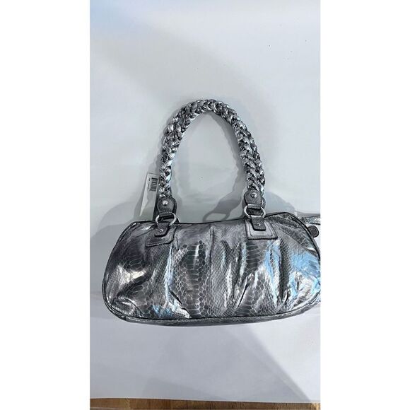 LINEAR SILVER METALLIC HOBO BAG new - Picture 8 of 12